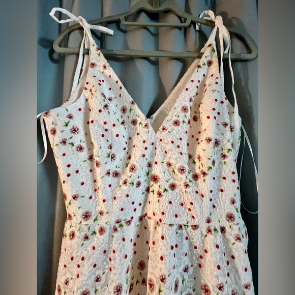 NWT Dress the Population Sunny Floral Maxi Dress Embroidered White Sz Medium - Picture 9 of 12